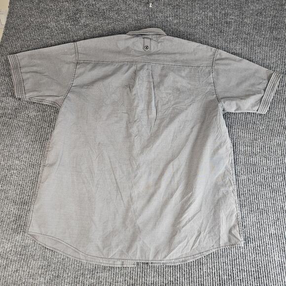 Decibel Shirt Mens 3XL Gray Short Sleeve Button Front Casual Top Western Pockets - Picture 2 of 13